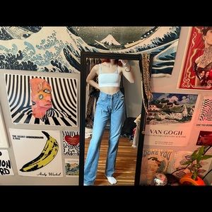 Lower rise American eagle jeans.